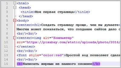 шаблон кода создания сайта